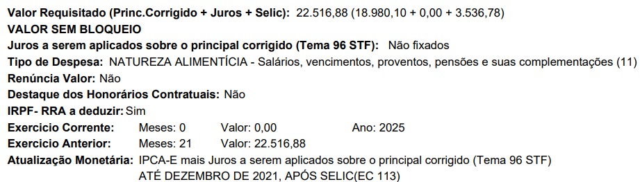 Extrato de pagamento de atrasados do Bolsa Família